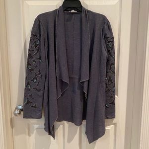 Denim color - Bead and sequins jacket - Small